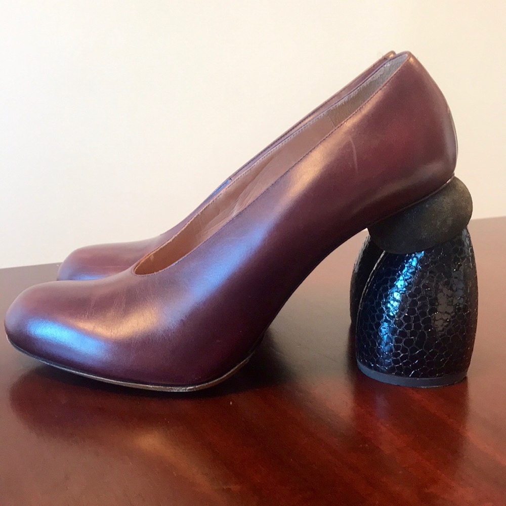 Dries Van Noten size 39 burgundy high heels